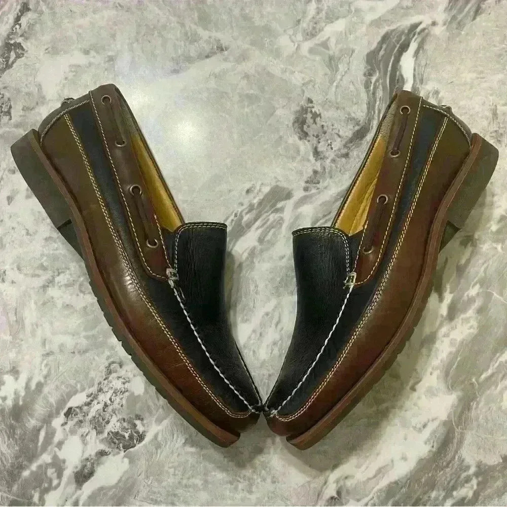 Neil M. Loafers Mens Size 9.5 Casual Comfort Shoes Mocs Brown Leather Vacation